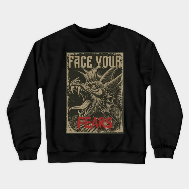 The Face of Your Fear Crewneck Sweatshirt by CatCoconut-Art